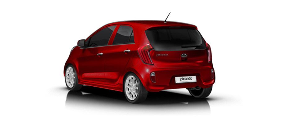 Rear Cross Side View of Kia Picanto (2016-2017) Rear Cross Side View of Kia Picanto (2016-2017)
