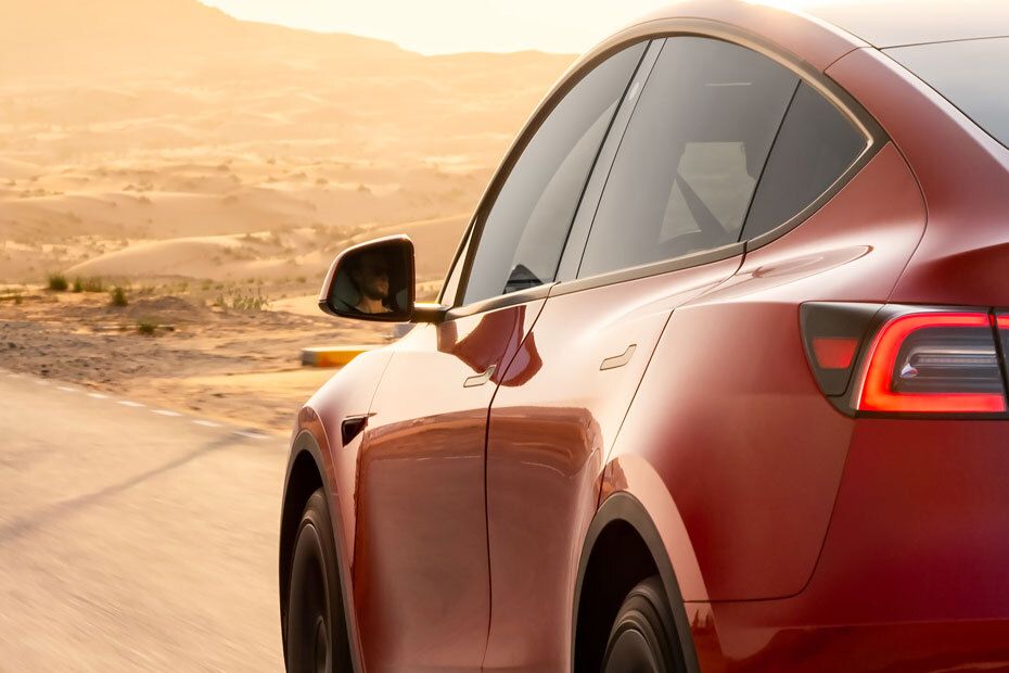 Tesla Model Y Drivers Side Mirror Rear Angle