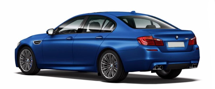 Rear Cross Side View of BMW M5 (2014-2017)