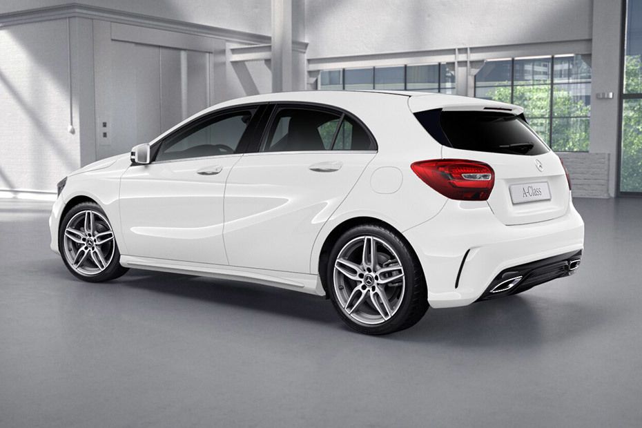 Rear Cross Side View of Mercedes Benz A-Class (2016-2018) Rear Cross Side View of Mercedes Benz A-Class (2016-2018)