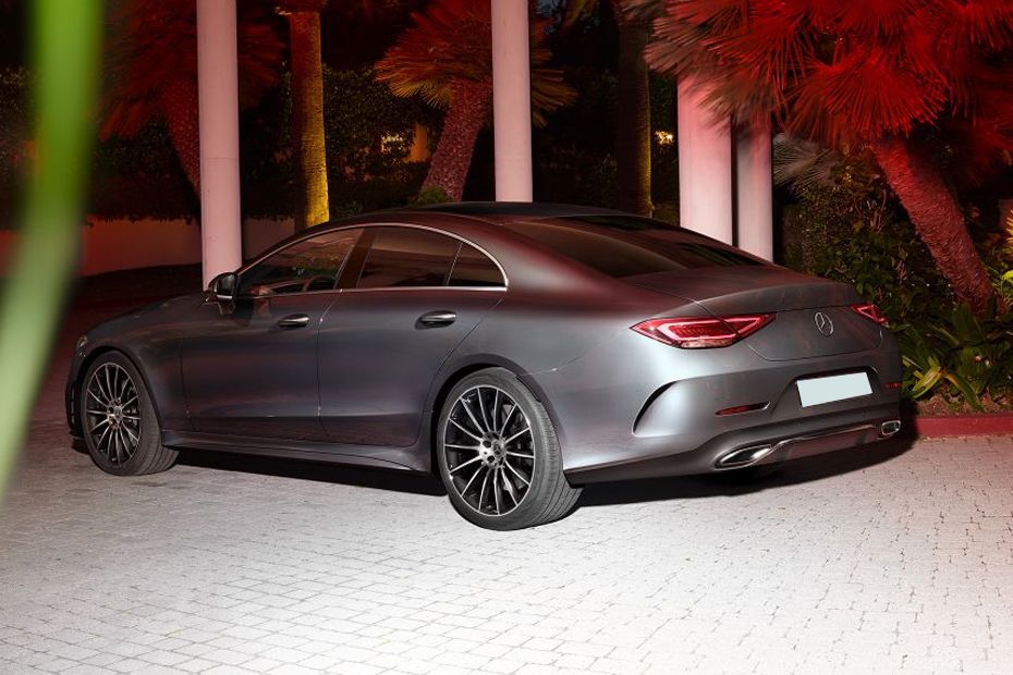 Rear Cross Side View of Mercedes Benz CLS-Class Coupe Rear Cross Side View of Mercedes Benz CLS-Class Coupe