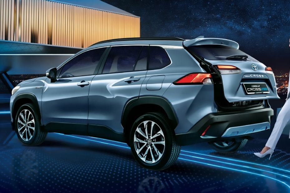 Rear Cross Side View of Toyota Corolla Cross Hybrid (2021-2023) Rear Cross Side View of Toyota Corolla Cross Hybrid (2021-2023)