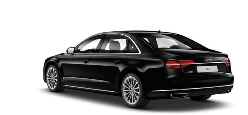 Rear Cross Side View of Audi A8 Hybrid