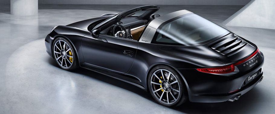 Rear Cross Side View of Porsche 911 Targa 4S Rear Cross Side View of Porsche 911 Targa 4S