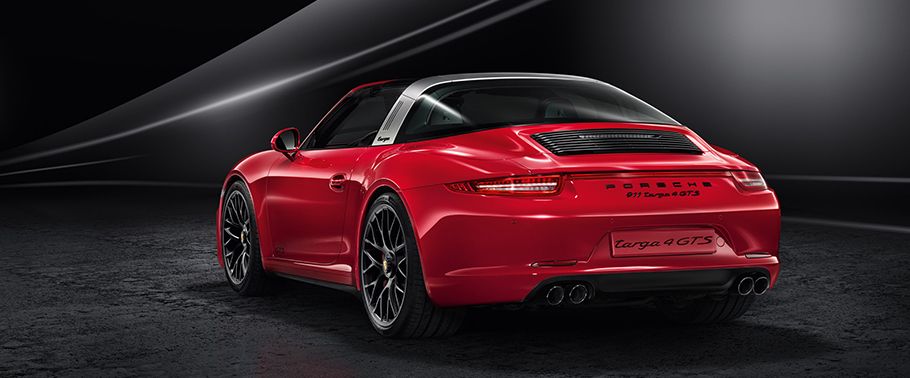 Rear Cross Side View of Porsche 911 Targa 4 GTS