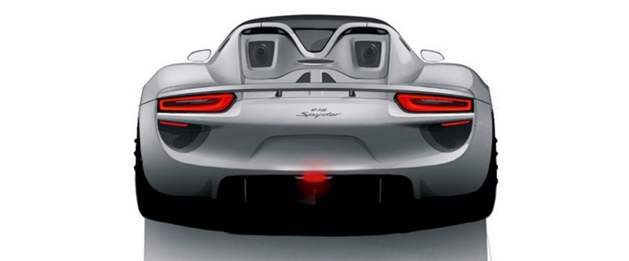 Full Rear View of Porsche 918 Spyder Full Rear View of Porsche 918 Spyder