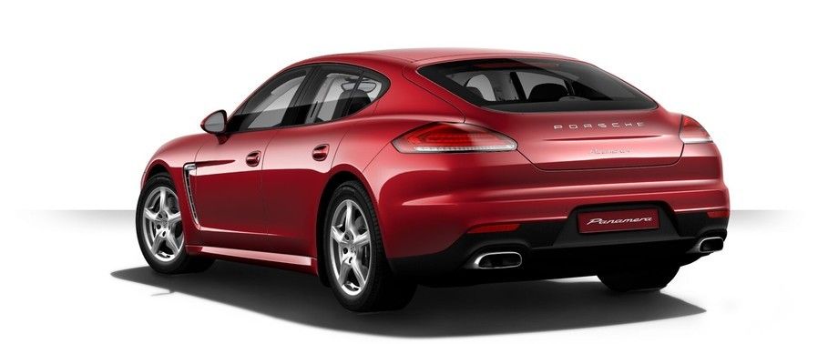 Rear Cross View of Porsche Panamera 4