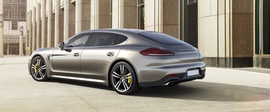 Rear Cross Side View of Porsche Panamera Turbo S Rear Cross Side View of Porsche Panamera Turbo S