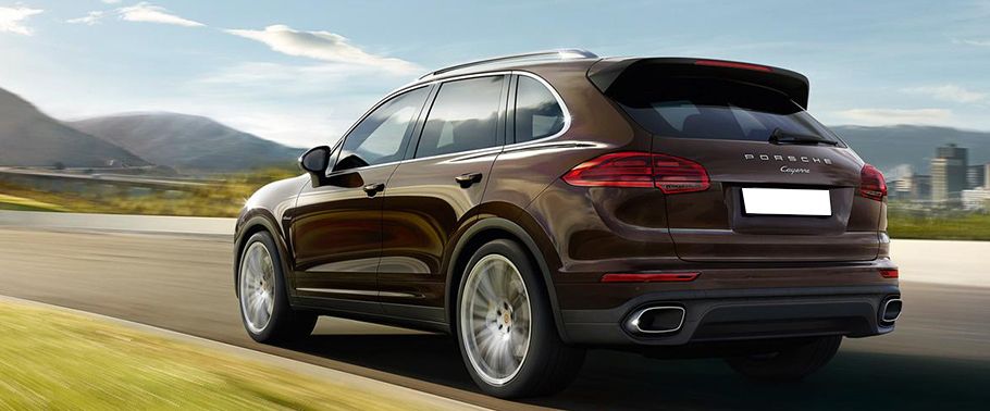 Rear Cross Side View of Porsche Cayenne Diesel Rear Cross Side View of Porsche Cayenne Diesel