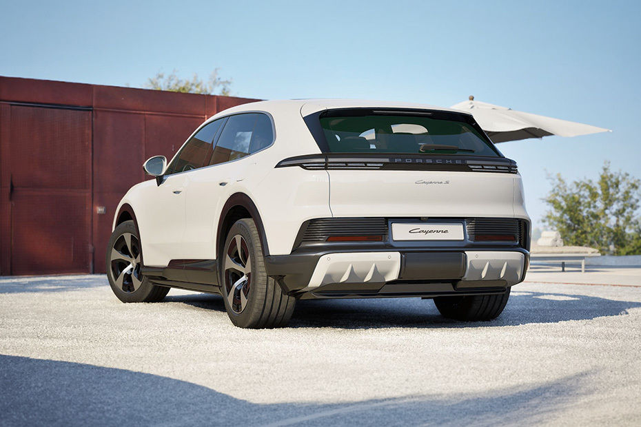 Rear Medium View of Porsche Cayenne Electric Rear Medium View of Porsche Cayenne Electric