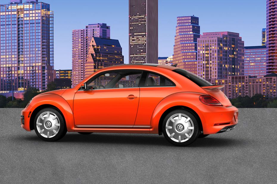 Rear Cross View of Volkswagen Beetle