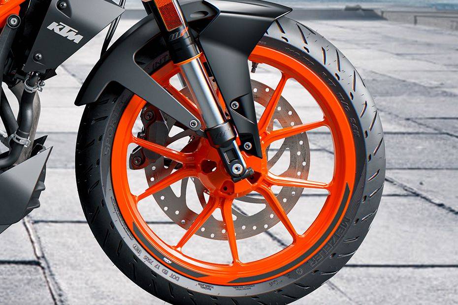KTM 390 Duke Front Tyre View KTM 390 Duke Front Tyre View