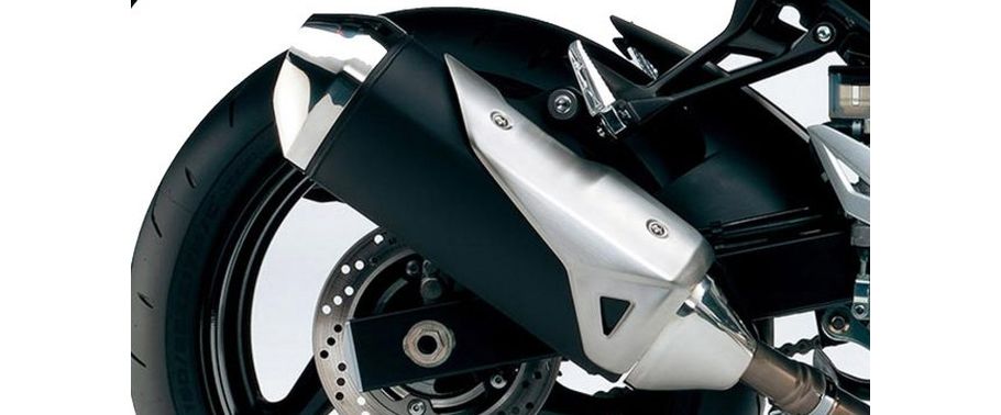 Suzuki GSR-750 Exhaust View