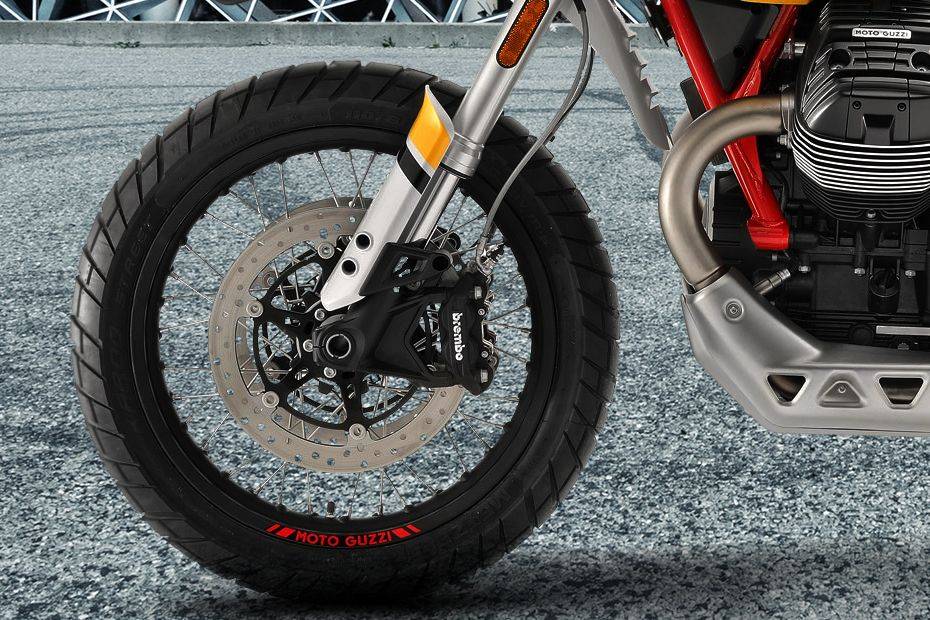 Moto Guzzi V85 TT Front Tyre View Moto Guzzi V85 TT Front Tyre View
