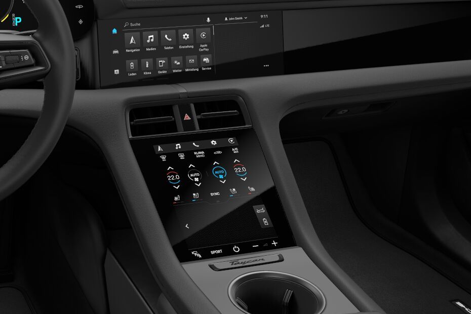 Front AC Controls of Porsche Taycan Front AC Controls of Porsche Taycan