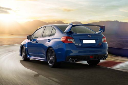 Rear Cross Side View of Subaru WRX STI