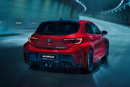 GR Corolla Rear angle view