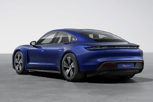 Rear Cross Side View of Porsche Taycan