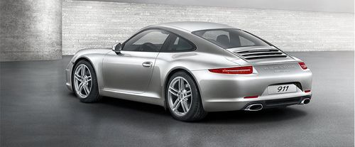 Rear Cross Side View of Porsche 911 Carrera