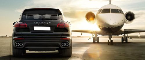 Full Rear View of Porsche Cayenne Turbo S